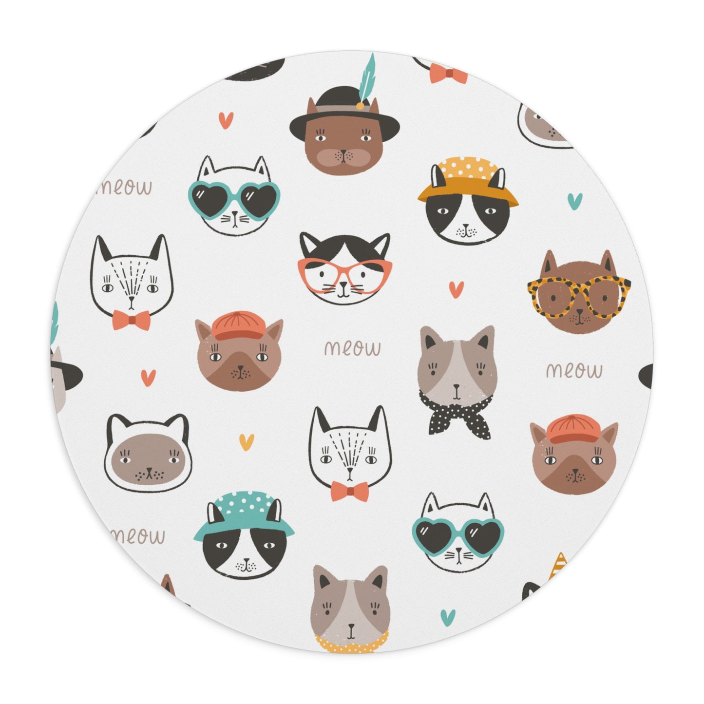 Round Mouse Pad in Cool Kats