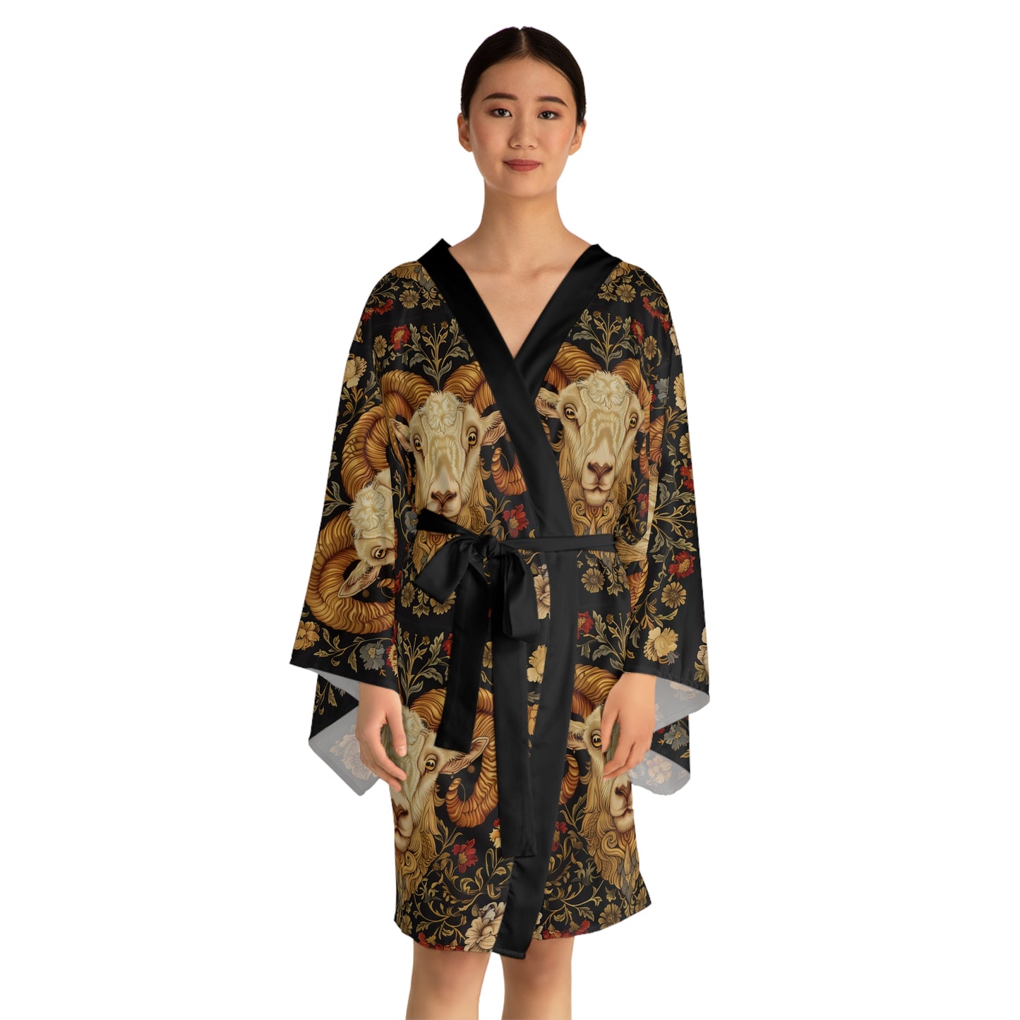 Long Sleeve Kimono Robe (AOP) for Aries