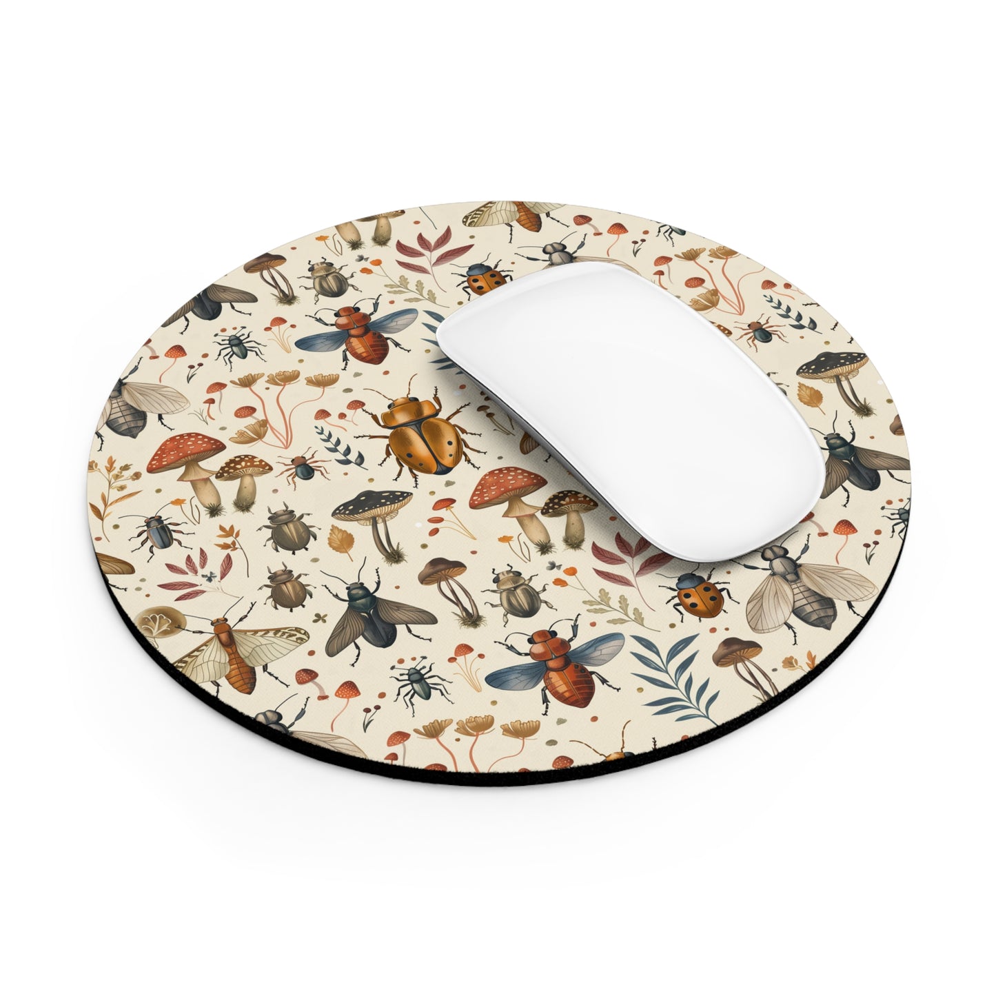 Round Mouse Pad in Vintage Botanica