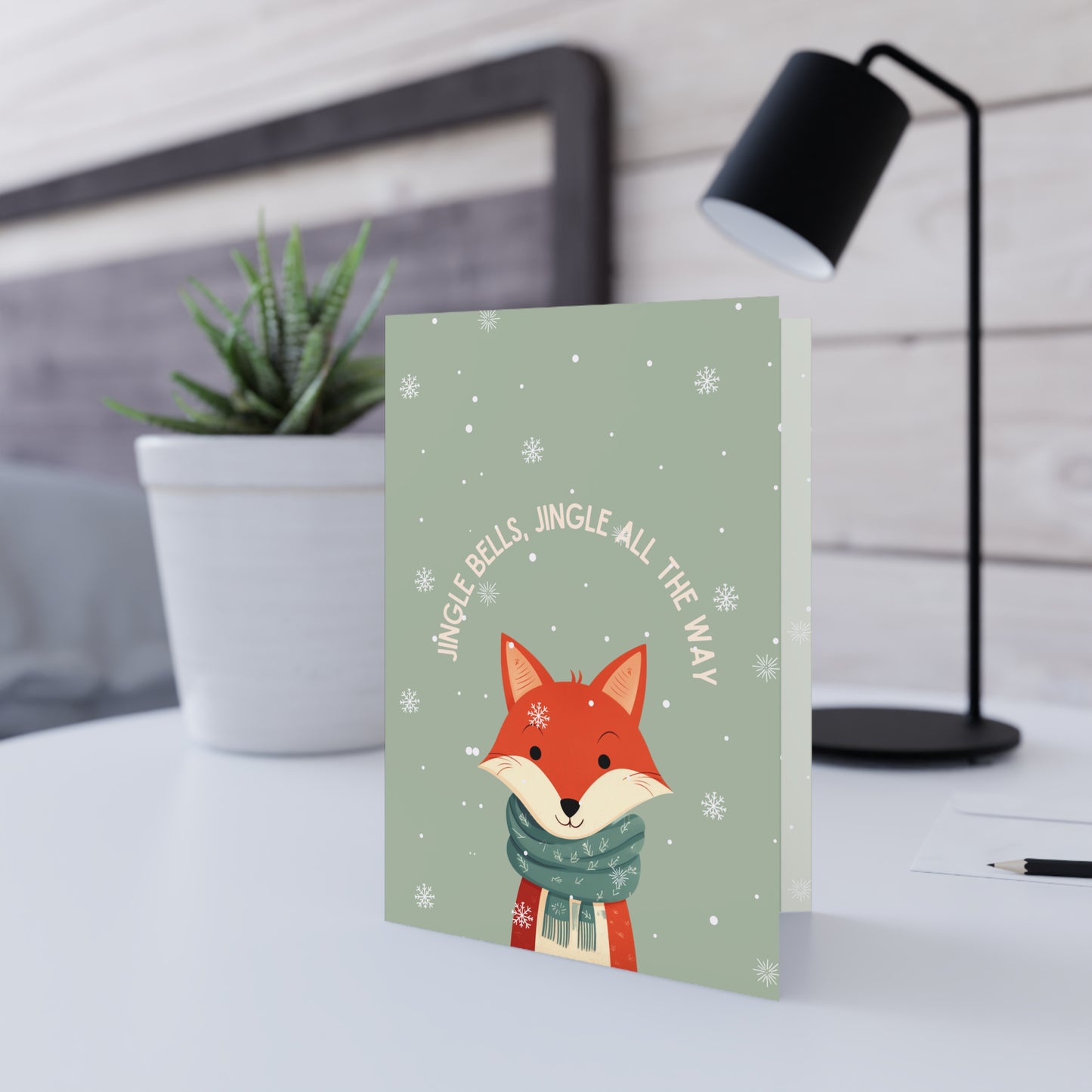 Jingle Bells Mr Fox Christmas Card