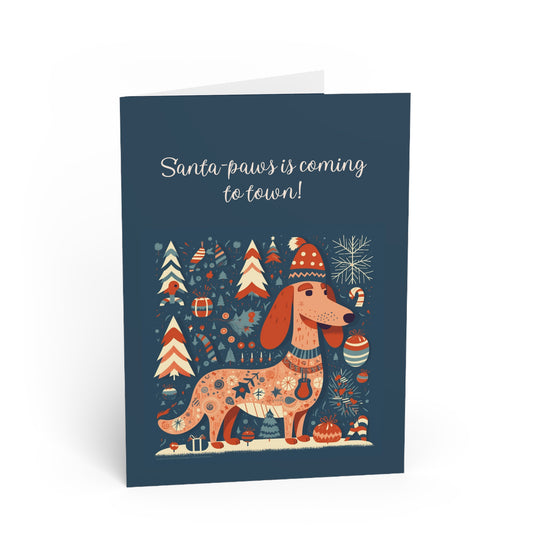 Santa Paws is coming to town Christmas Card