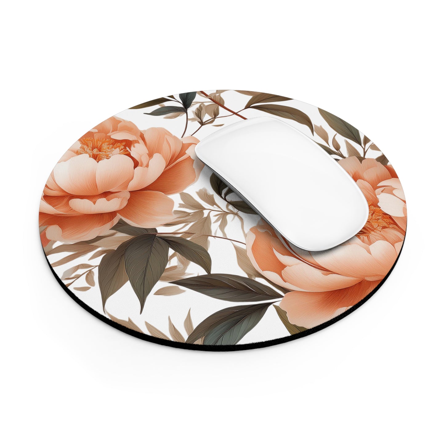 Round Mouse Pad in Fuzzy Peach