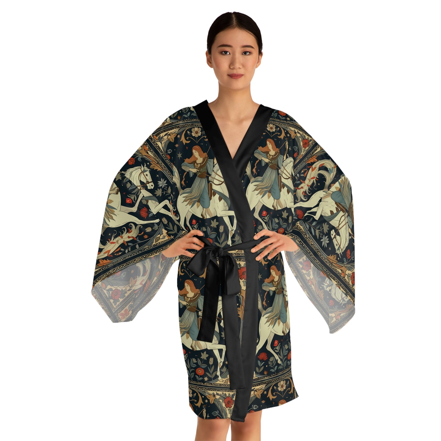 Long Sleeve Kimono Robe (AOP) for Sagittarius