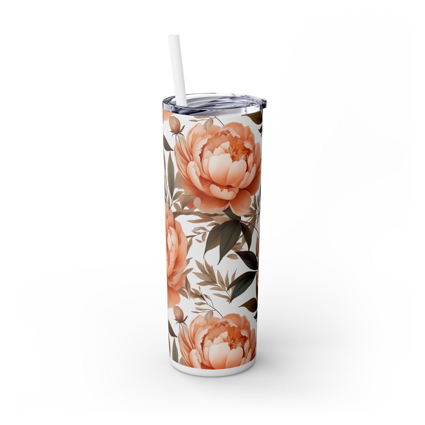 Fuzzy Peach Skinny 20oz Tumbler with Straw