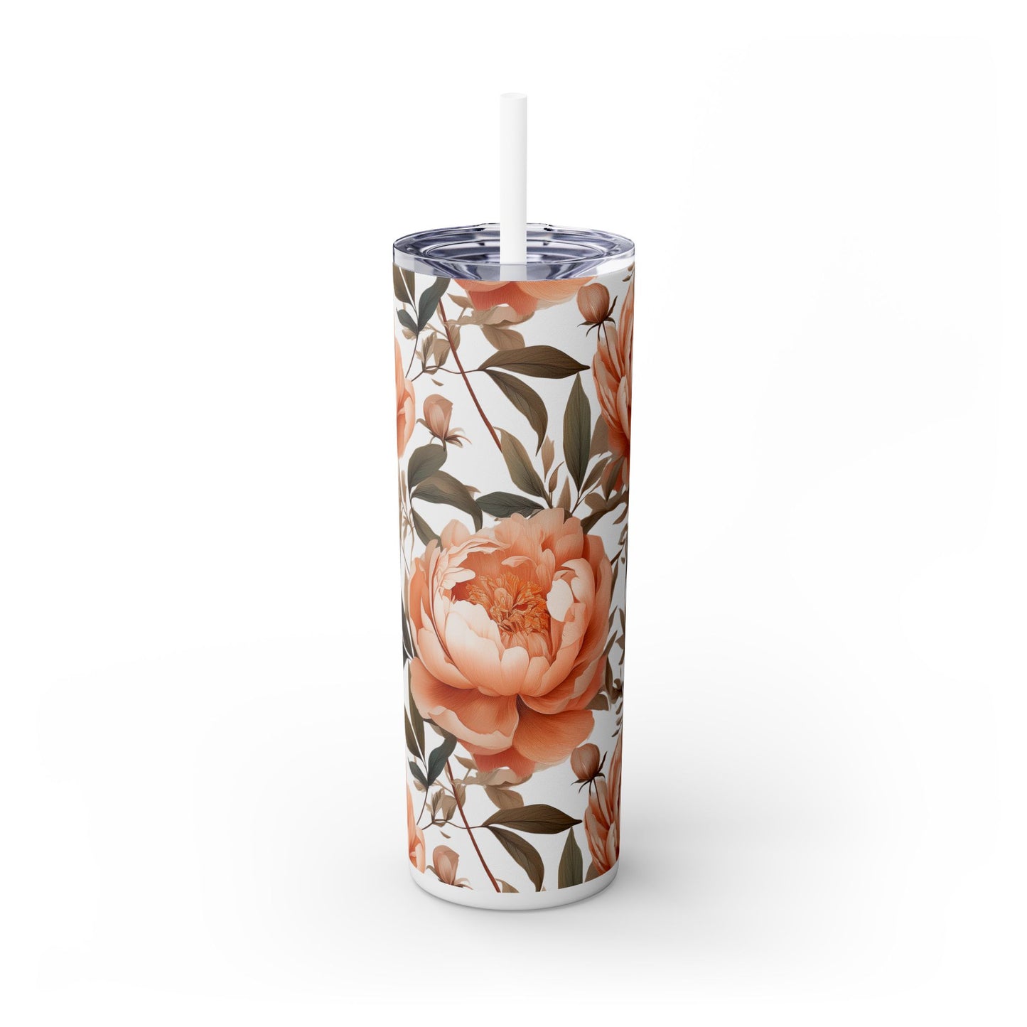 Fuzzy Peach Skinny 20oz Tumbler with Straw