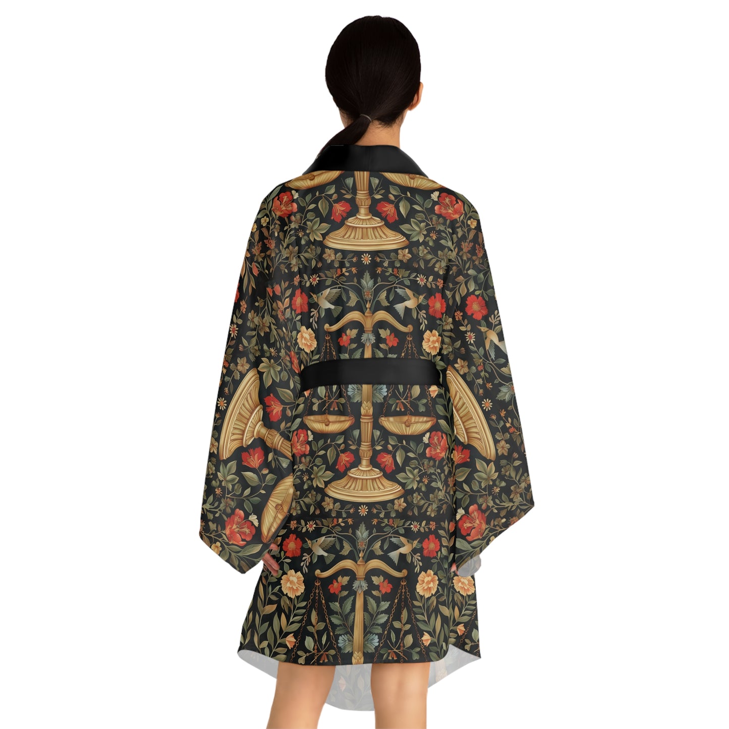 Long Sleeve Kimono Robe (AOP) for Libra