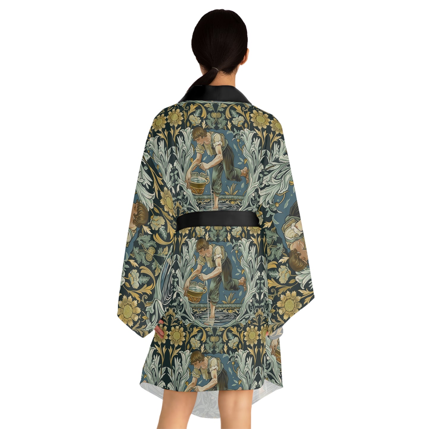 Long Sleeve Kimono Robe (AOP) for Aquarius