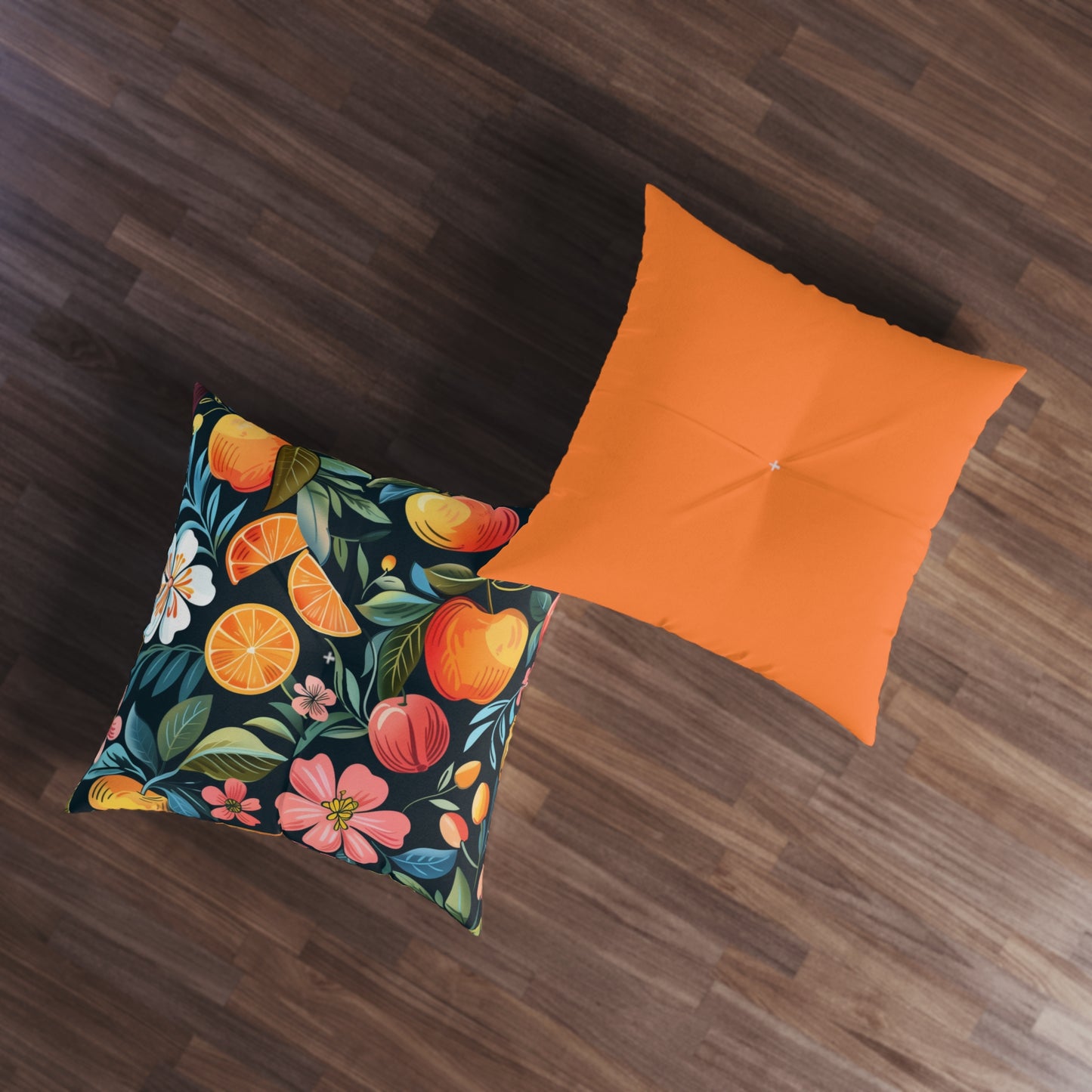 Tufted Square Floor Pillow in Tutti Frutti