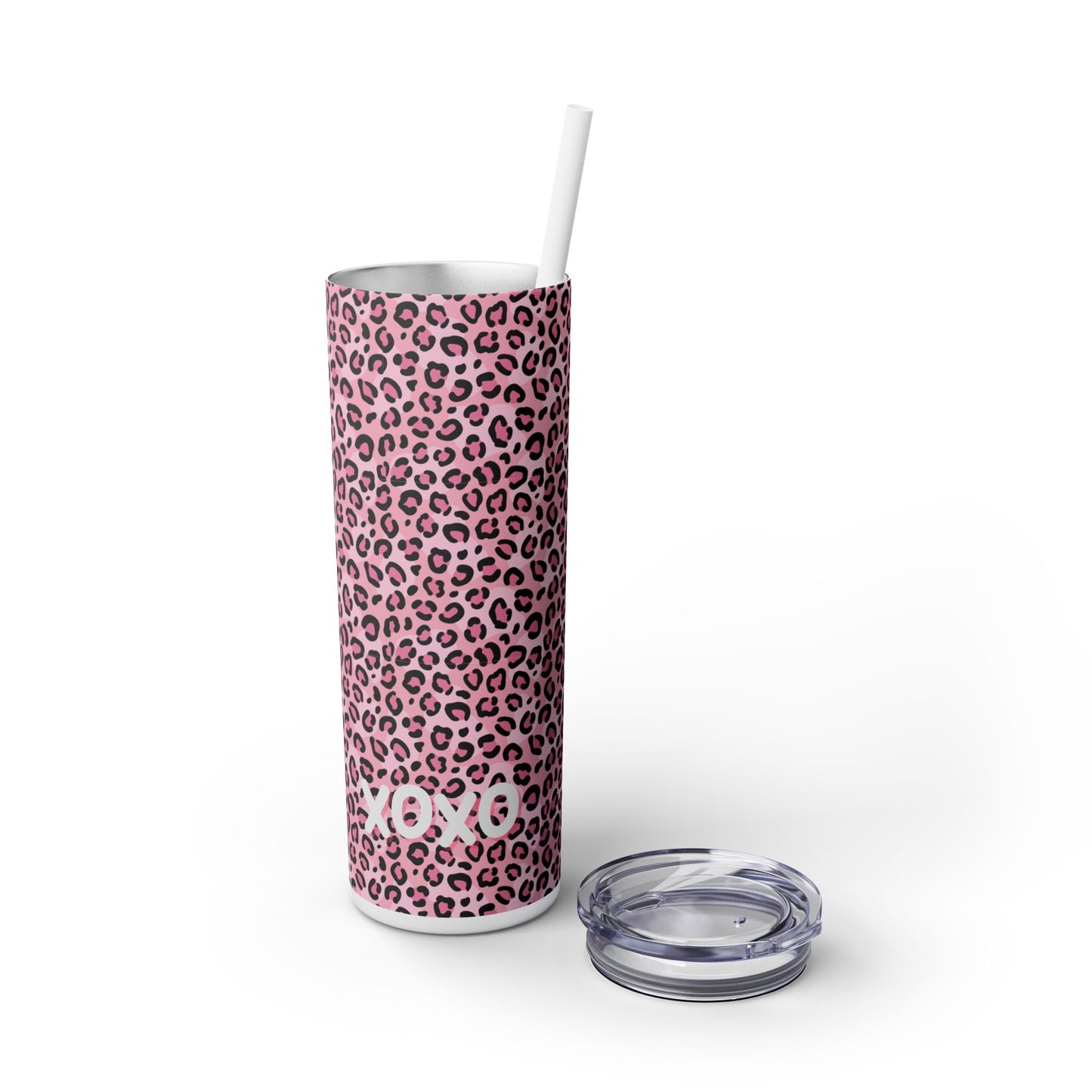 Skinny 20oz Tumbler with Straw in Hugs & Kisses