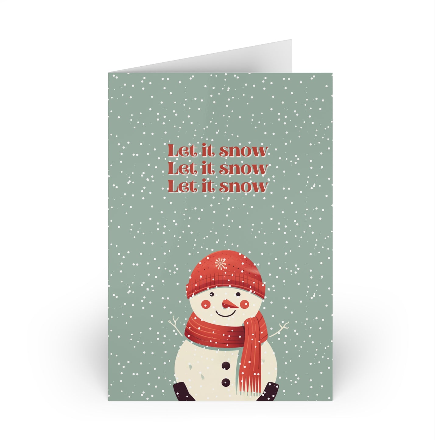 Let it Snow Snowman Christmas Card