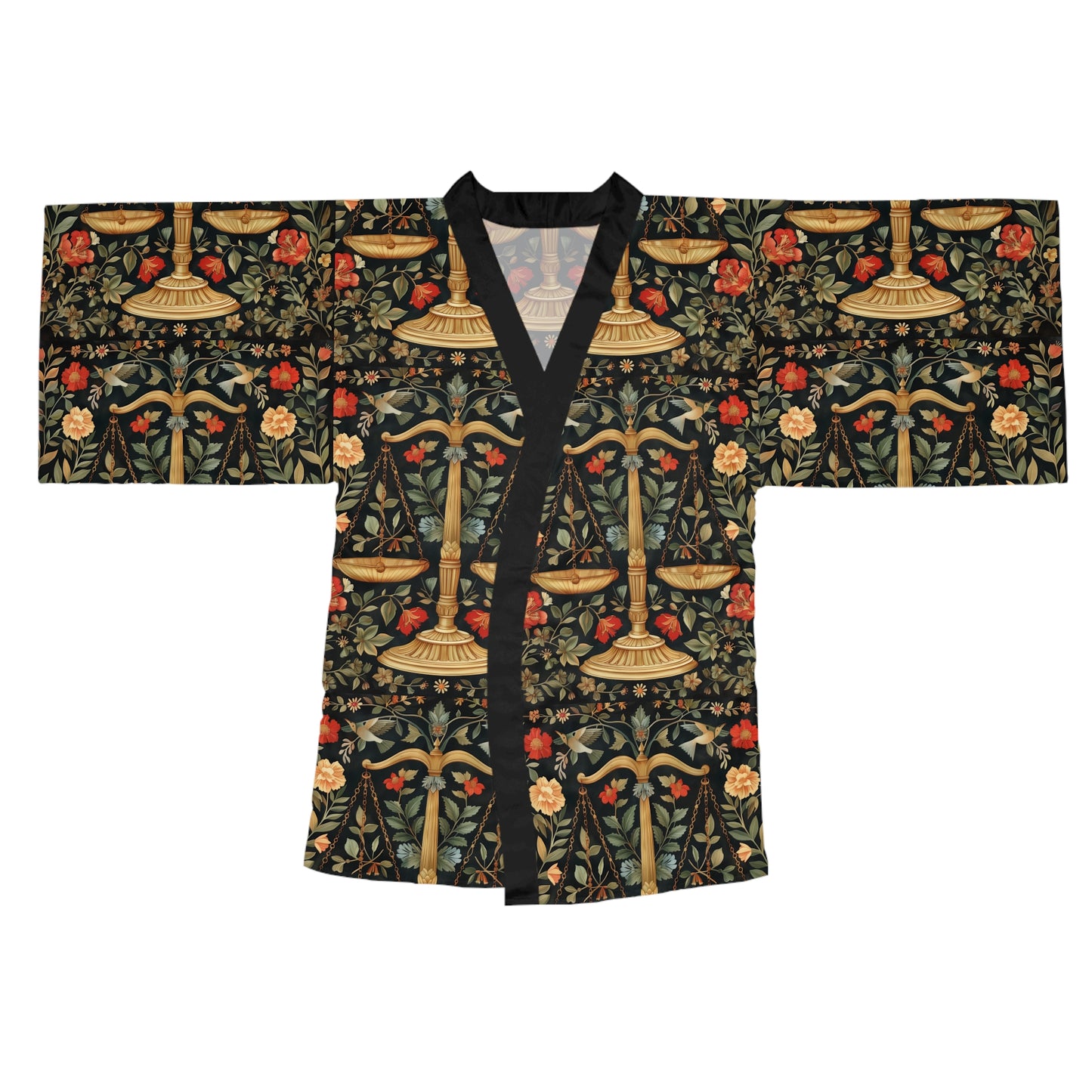 Long Sleeve Kimono Robe (AOP) for Libra