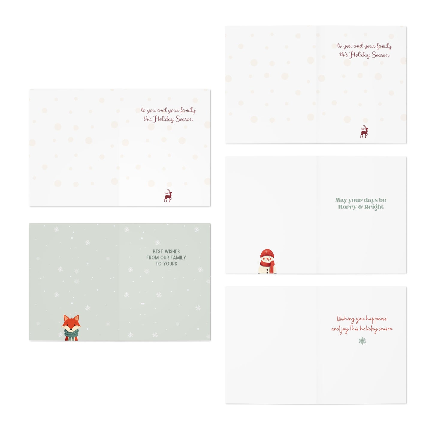 Multi-Design Christmas Cards  (5-Pack)