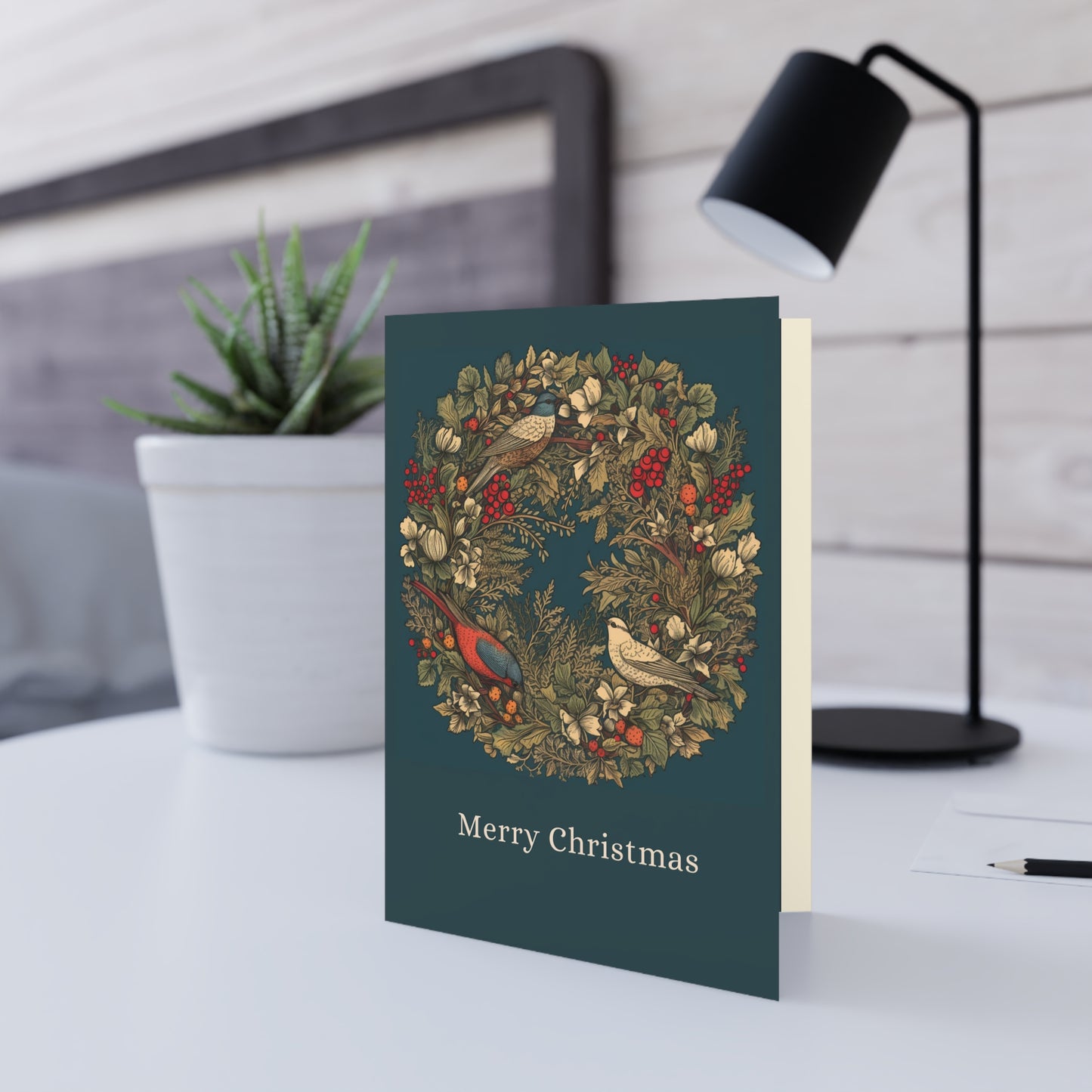 Merry Christmas Wreath Christmas Card