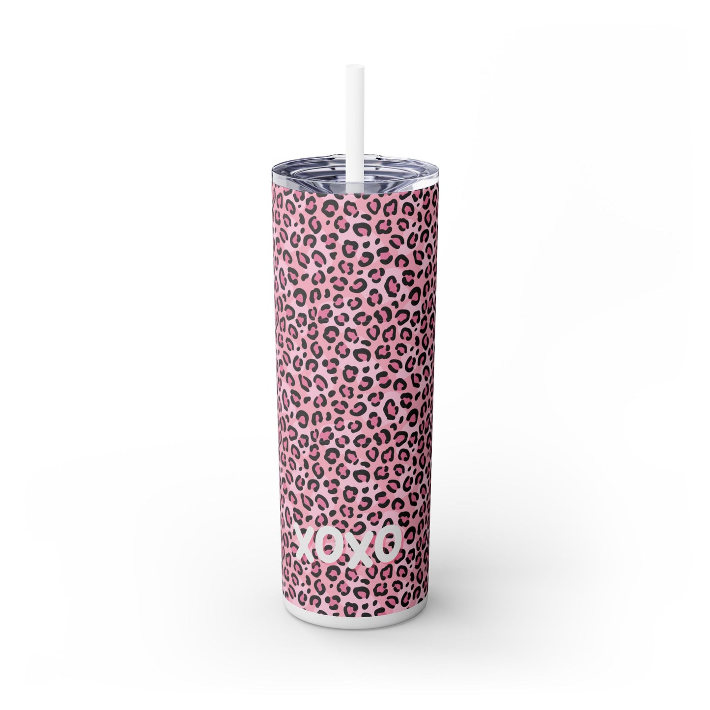 Skinny 20oz Tumbler with Straw in Hugs & Kisses