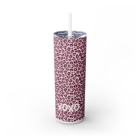 Skinny 20oz Tumbler with Straw in Hugs & Kisses