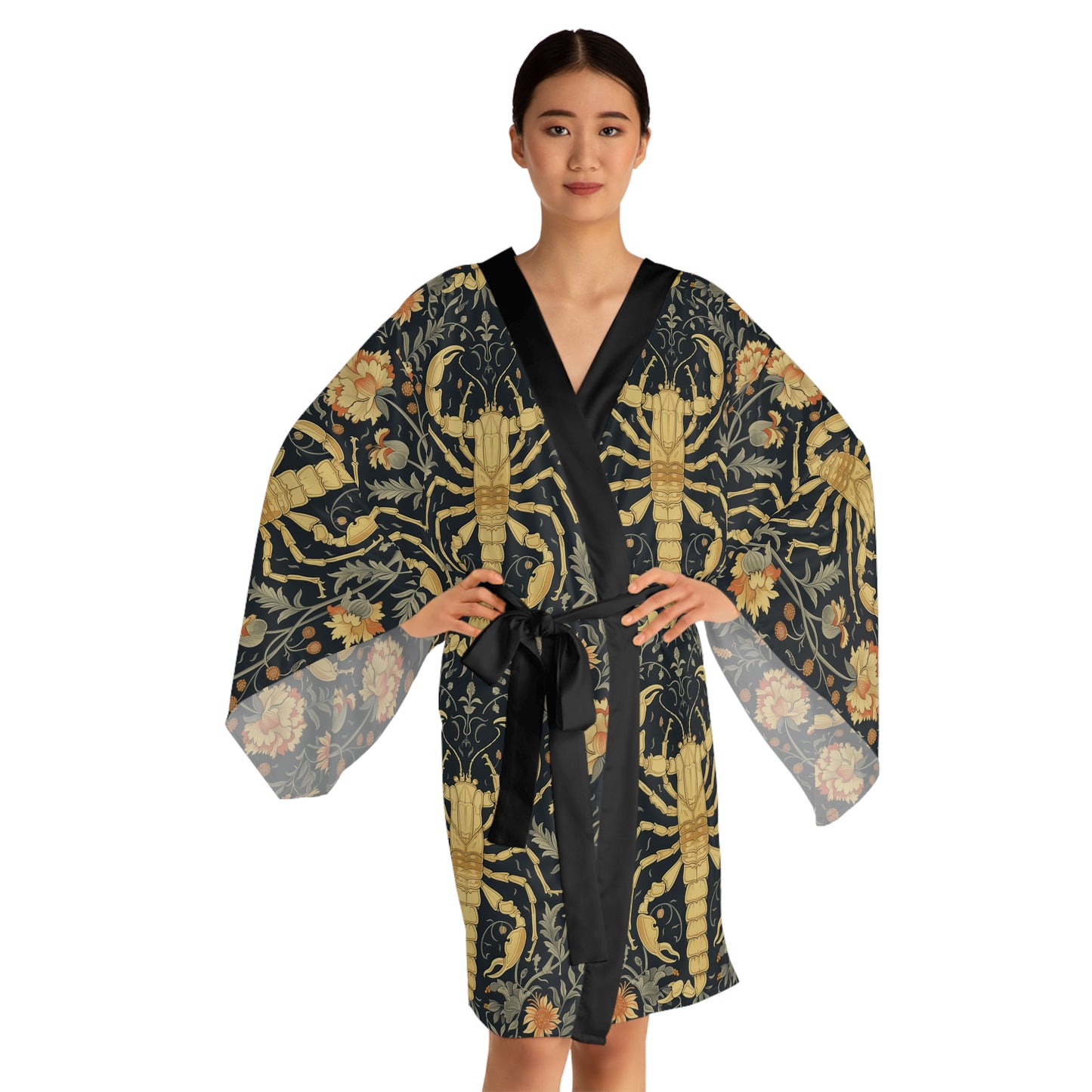 Long Sleeve Kimono Robe (AOP) for Scorpio