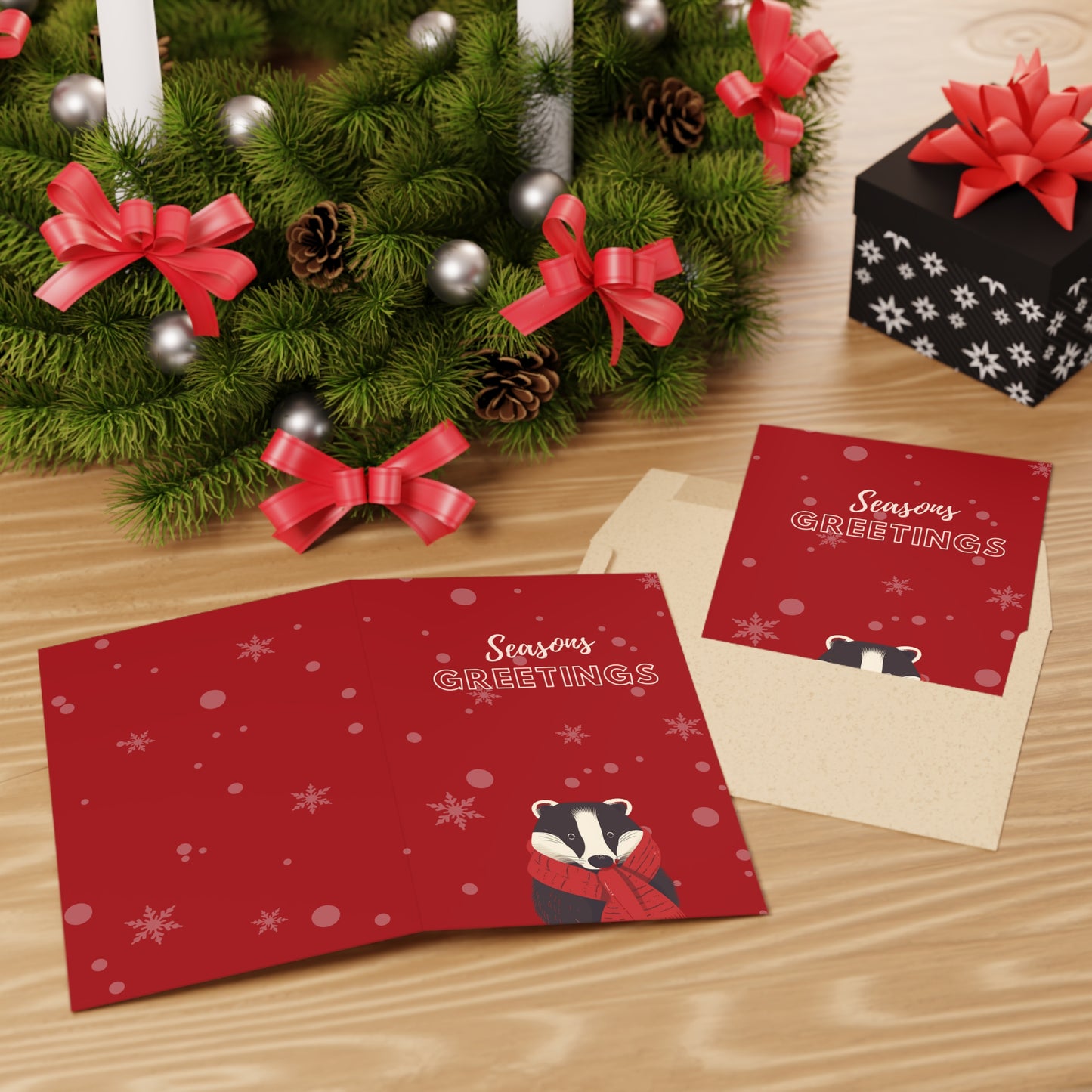 Mr Badger Christmas Card