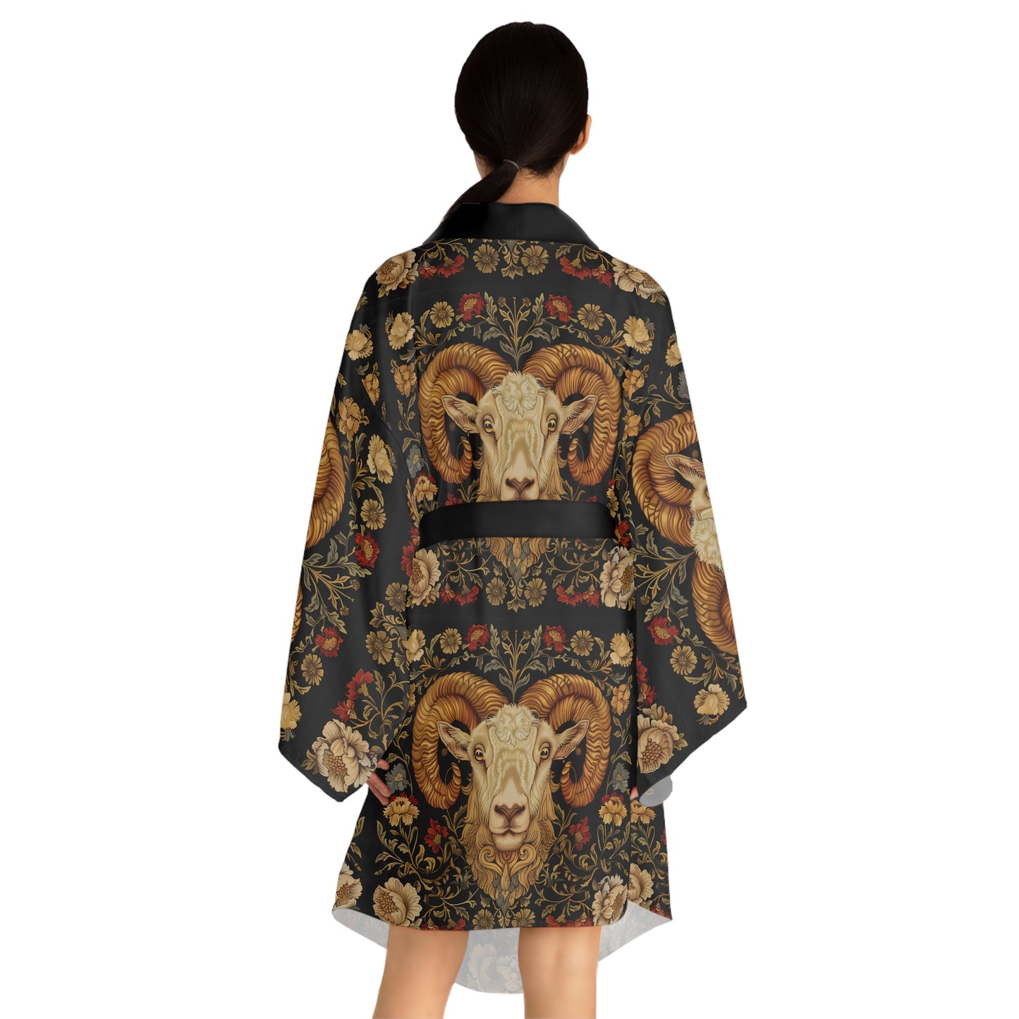 Long Sleeve Kimono Robe (AOP) for Aries