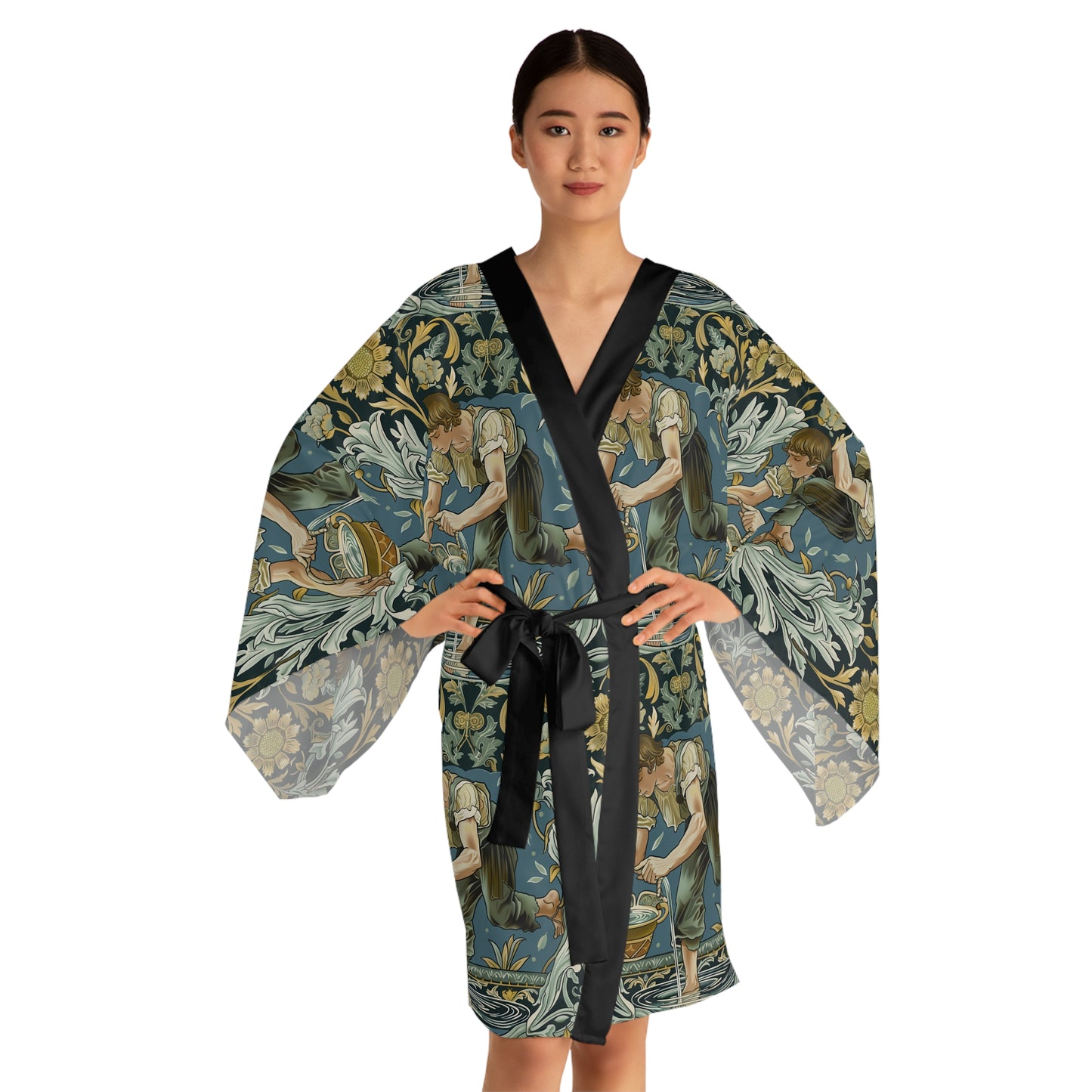 Long Sleeve Kimono Robe (AOP) for Aquarius