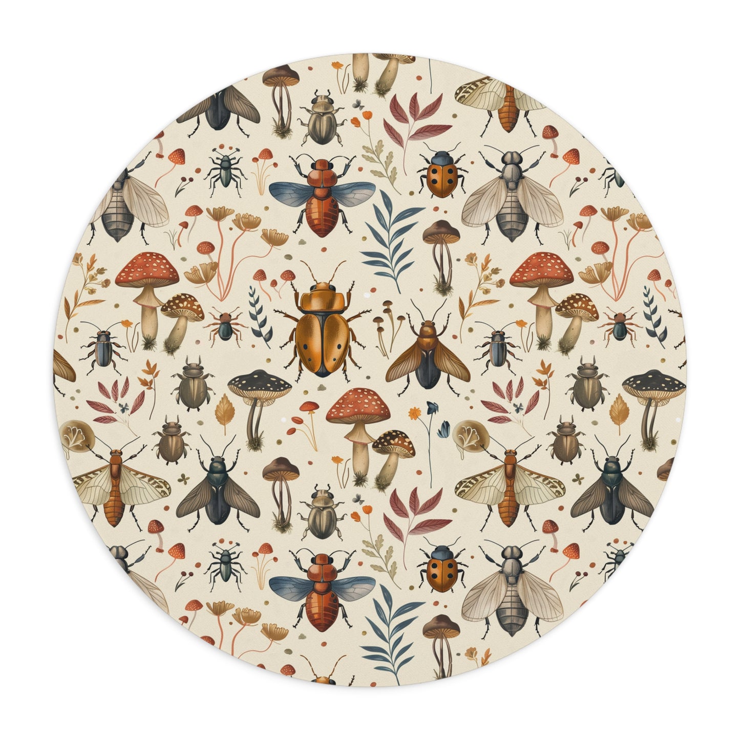 Round Mouse Pad in Vintage Botanica