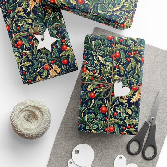 Holly and Berries Christmas Wrapping Paper