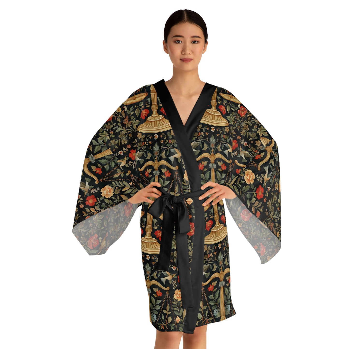 Long Sleeve Kimono Robe (AOP) for Libra