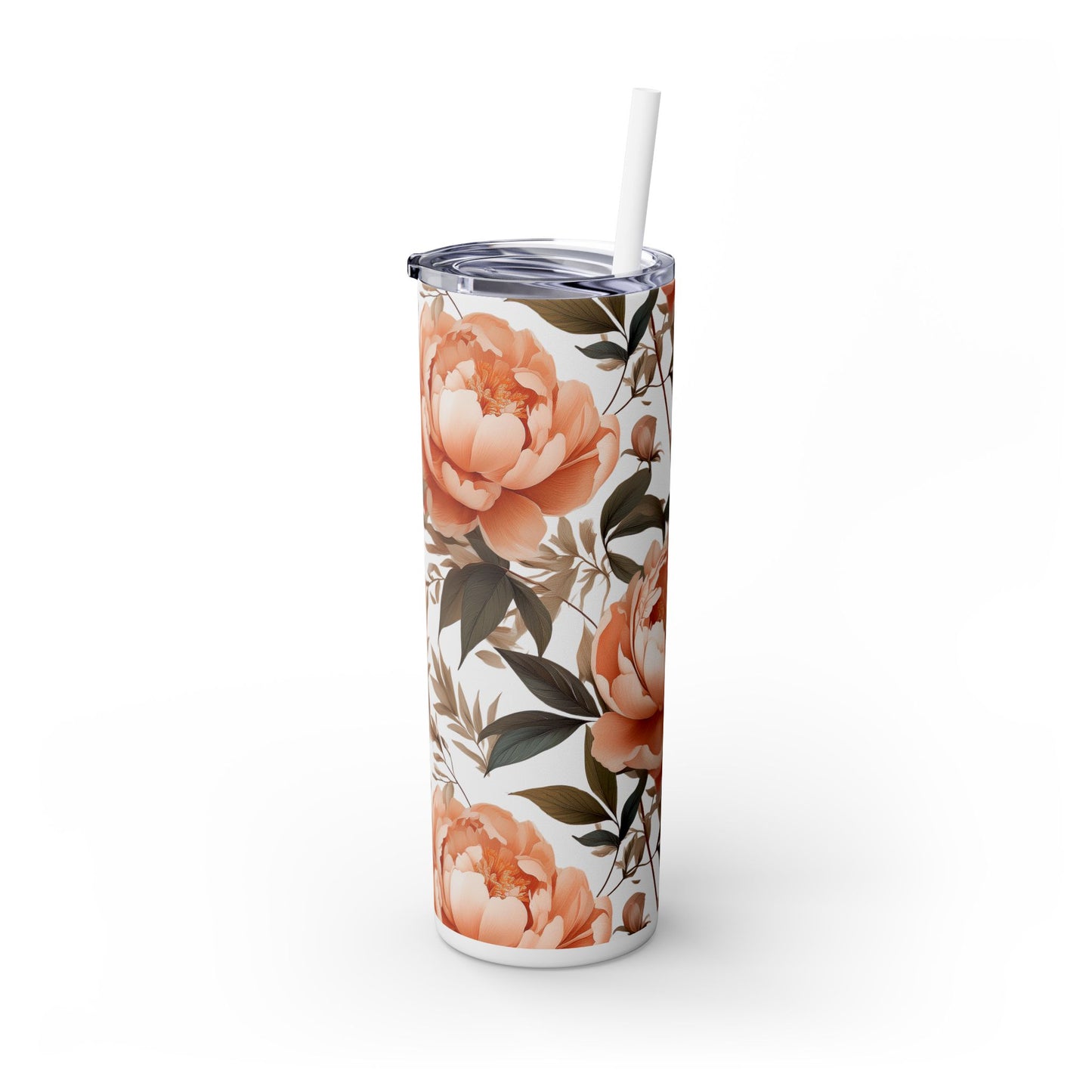 Fuzzy Peach Skinny 20oz Tumbler with Straw