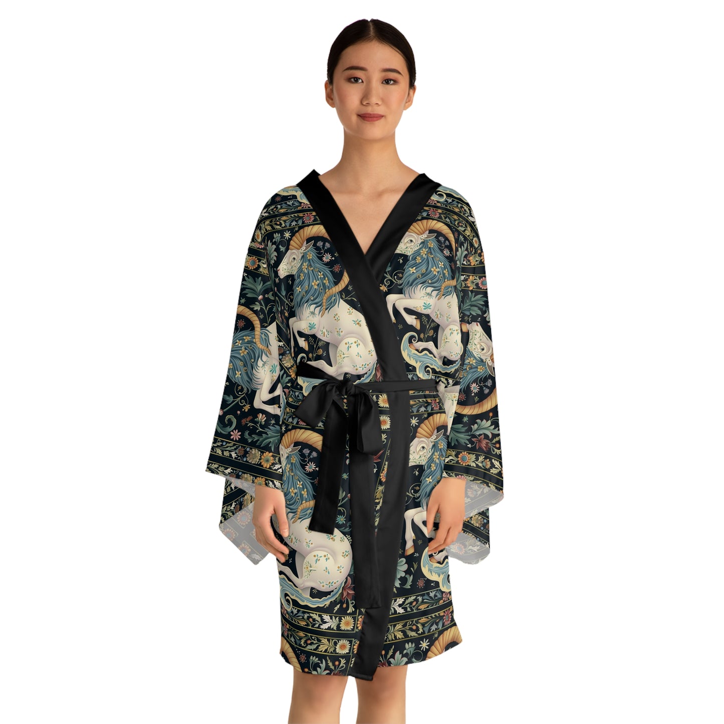 Long Sleeve Kimono Robe (AOP) for Capricorn