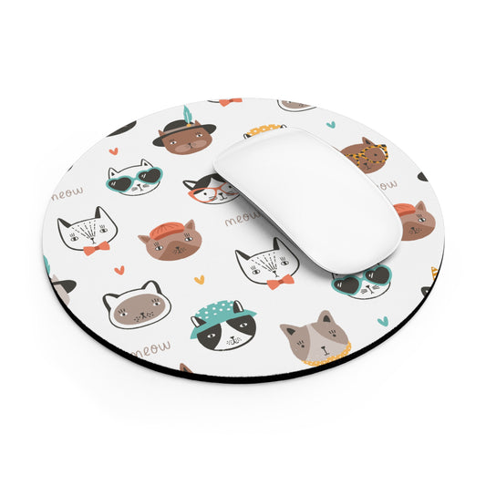 Round Mouse Pad in Cool Kats