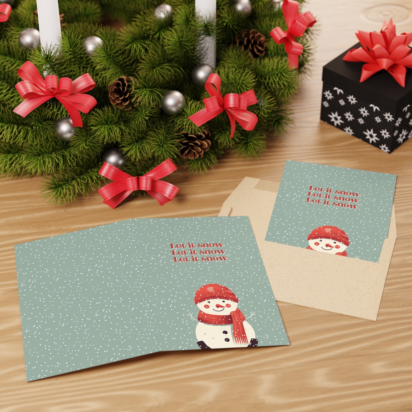 Let it Snow Snowman Christmas Card