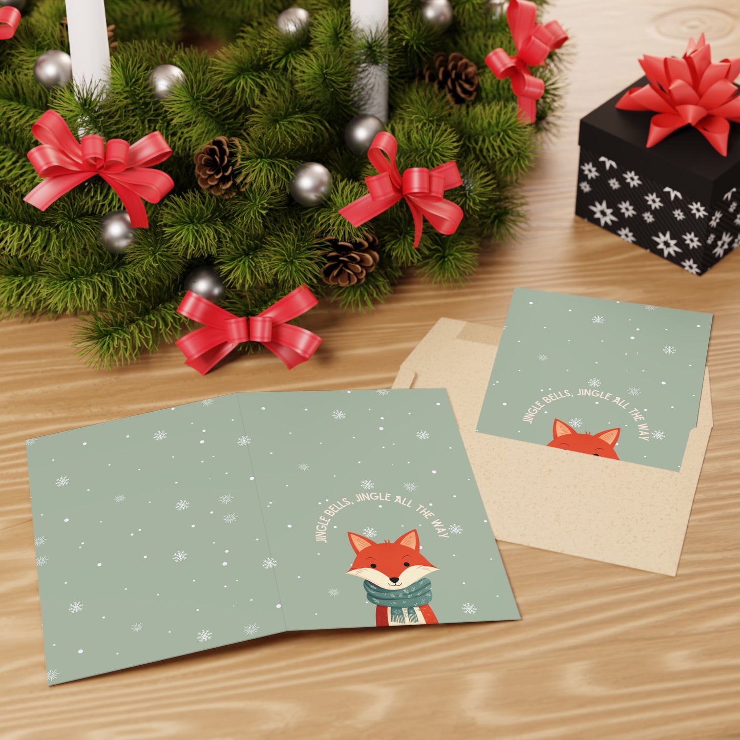 Jingle Bells Mr Fox Christmas Card