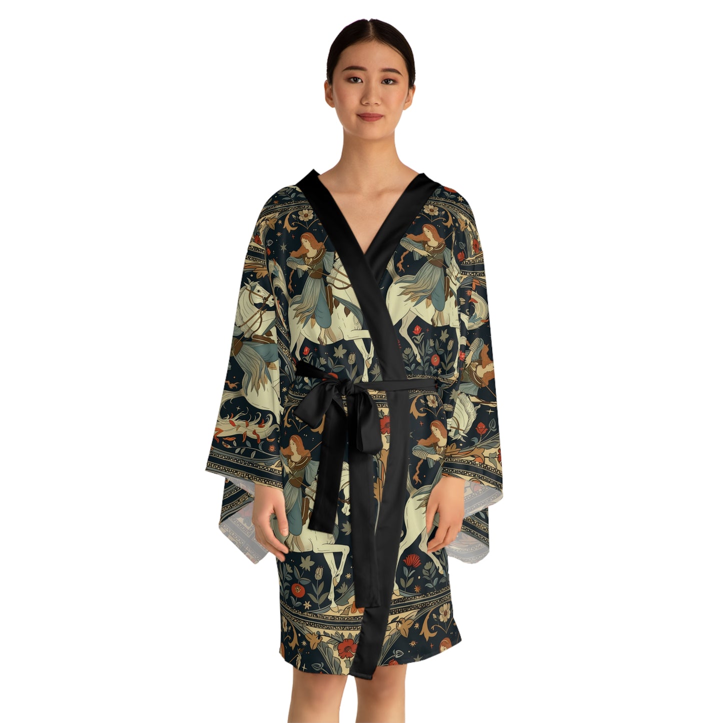 Long Sleeve Kimono Robe (AOP) for Sagittarius